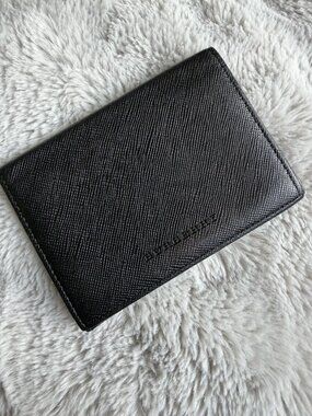 Burberry Black Leather Card Holder Nova Check